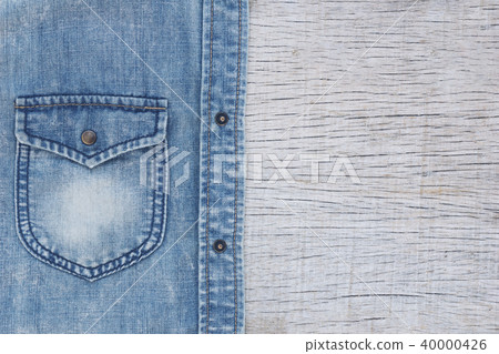 blue jacket jean fabric texture-pocket detail on w 40000426