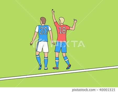 Two football players with numbers 2018. Two football players with numbers 2018. 40001315