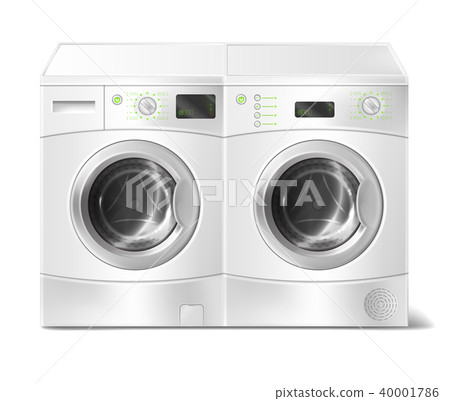 Vector realistic front-load washer and dryer Vector realistic front-load washer and dryer 40001786