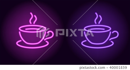 Neon cup and saucer in purple and violet color Neon cup and saucer in purple and violet color 40001839