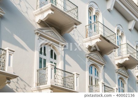 balcony windows on restored historic facade balcony windows on restored historic facade 40002136