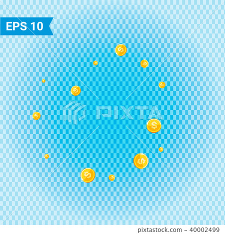 Gold coins dollar falling 3d realistic - Stock Illustration [40002499 ...