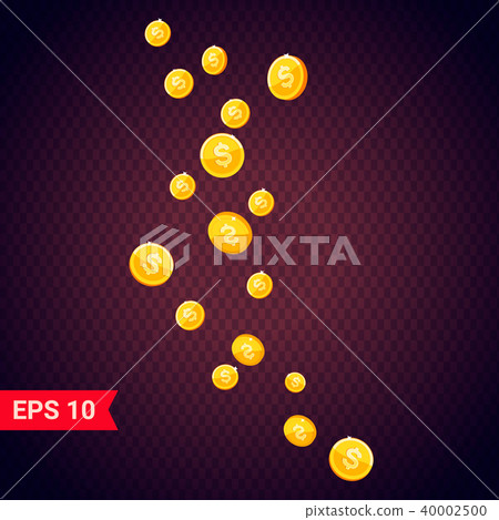Gold coins dollar falling 3d realistic - Stock Illustration [40002500 ...