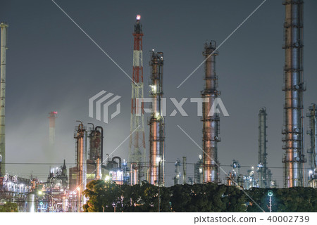 Keiyo Industrial Area Factory Night View Stock Photo