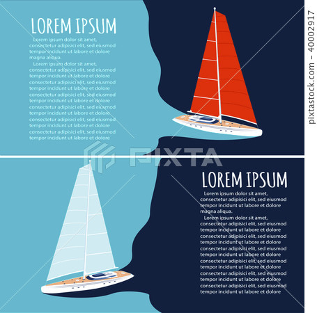 Yacht club flyers design with sail boat 40002917