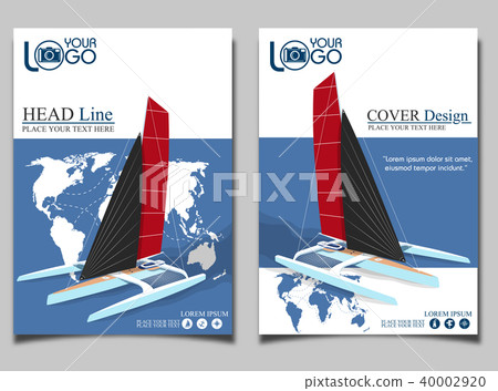 Yacht club flyers design with sport trimaran Yacht club flyers design with sport trimaran 40002920