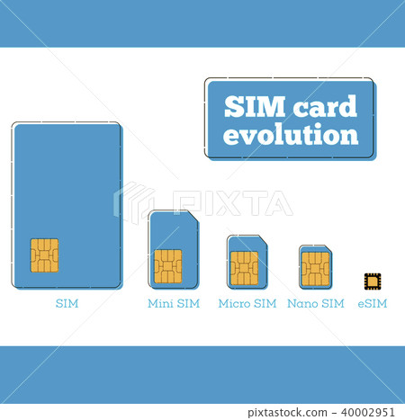 SIM card evolution concept in flat style 40002951