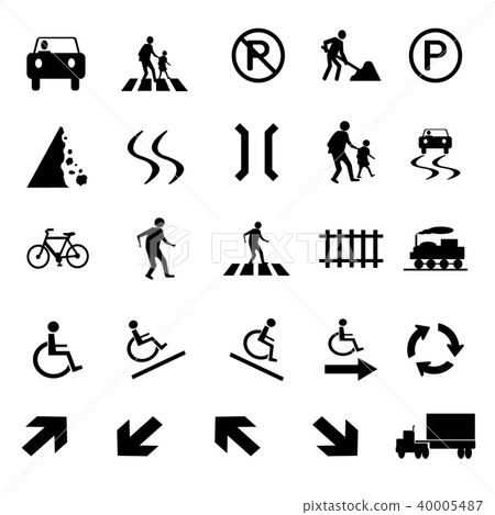 Road signs icon set 40005487