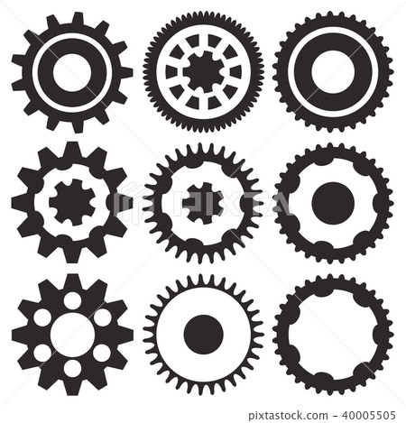 Vector collection of gear wheels Vector collection of gear wheels 40005505