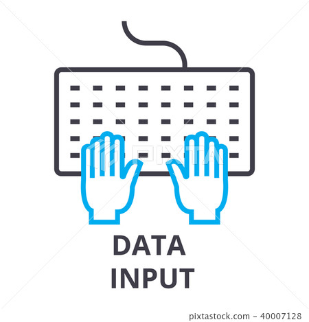 data input thin line icon, sign, symbol,... - ภาพประกอบสต็อก [40007128 ...