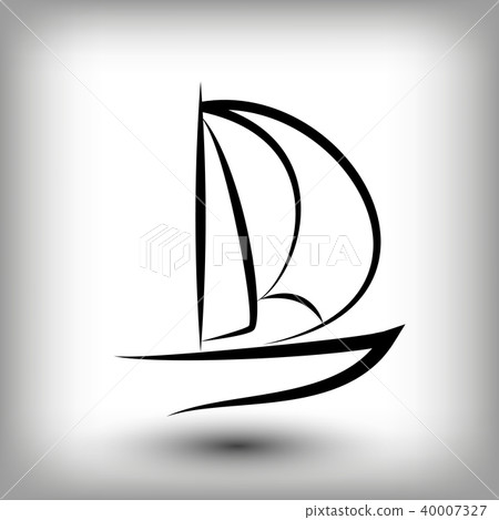 Yacht  logo templates. Sail boat silhouettes. 40007327