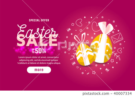 Easter. Sale banner with place for text. Easter. Sale banner with place for text. 40007334