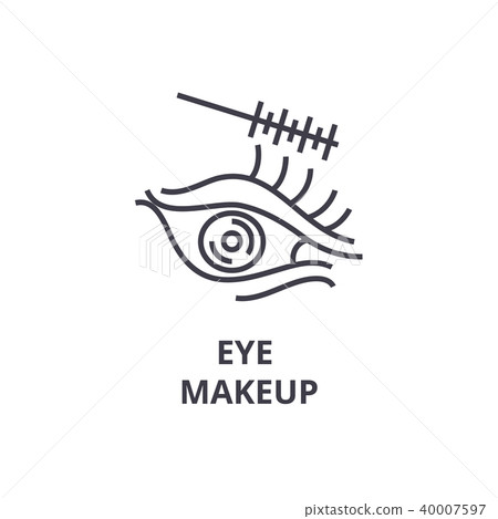 eye makeup thin line icon, sign, symbol, illustation, linear concept, vector  eye makeup thin line icon, sign, symbol, illustation, linear concept, vector  40007597