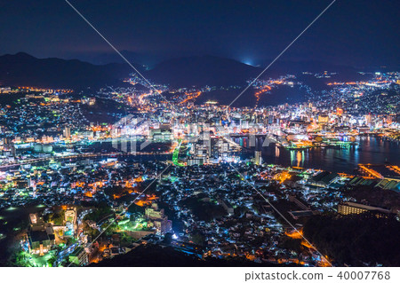 "Nagasaki Prefecture" Night view of Mt. Inasa, Japan's three major night views "Nagasaki Prefecture" Night view of Mt. Inasa, Japan's three major night views 40007768