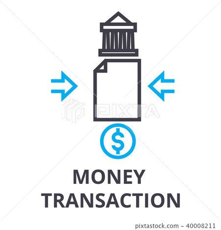 money transaction thin line icon, sign, symbol, illustation, linear concept, vector  40008211