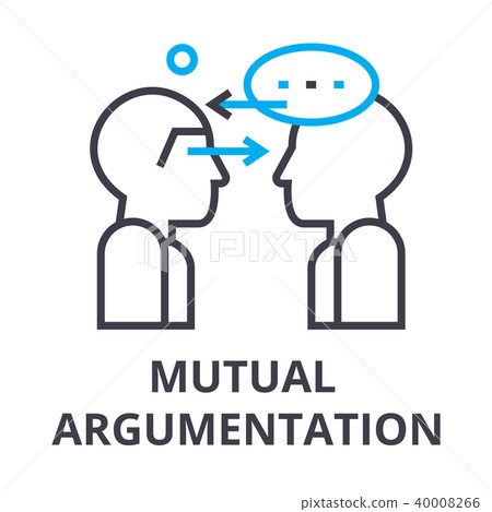 mutual argumentation thin line icon, sign, symbol, illustation, linear concept, vector  40008266