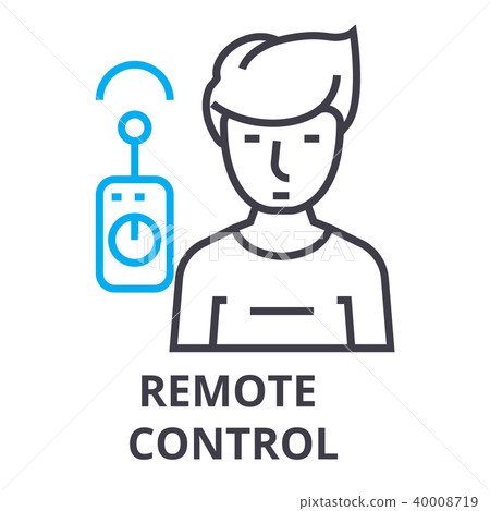 remote control thin line icon, sign, symbol,... - Stock Illustration ...