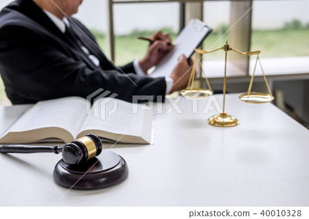 Judge gavel with Justice lawyers, Businessman in suit or lawyer 40010328