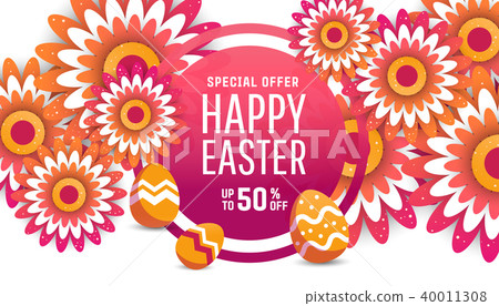 Easter. Sale banner with place for text. Easter. Sale banner with place for text. 40011308