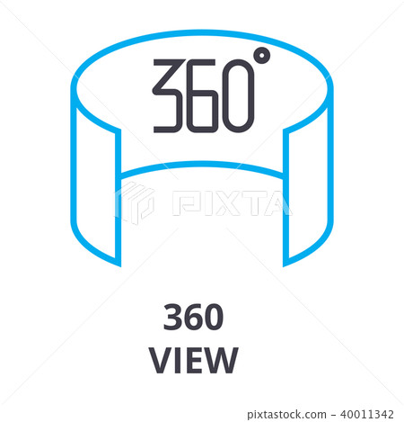 360 view thin line icon, sign, symbol, illustation, linear concept, vector  40011342