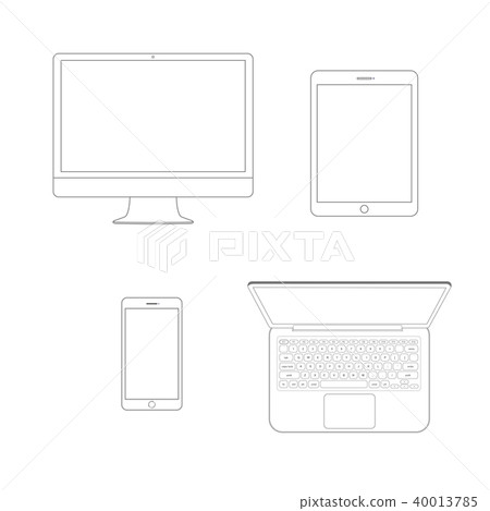Mockup gadget and device outline icons set. Mockup gadget and device outline icons set. 40013785