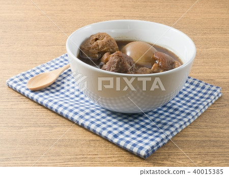Bowl of Five Spice Stew with Boiled Egg, Tofu and Bowl of Five Spice Stew with Boiled Egg, Tofu and 40015385