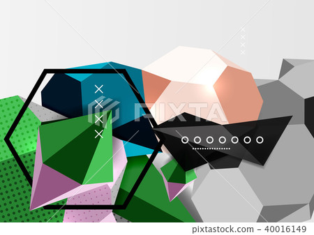 Color 3d geometric composition poster Color 3d geometric composition poster 40016149