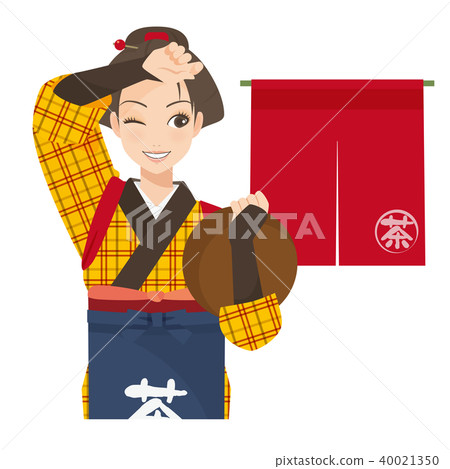 A girl who works hard at Onanoko teahouse A girl who works hard at Onanoko teahouse 40021350