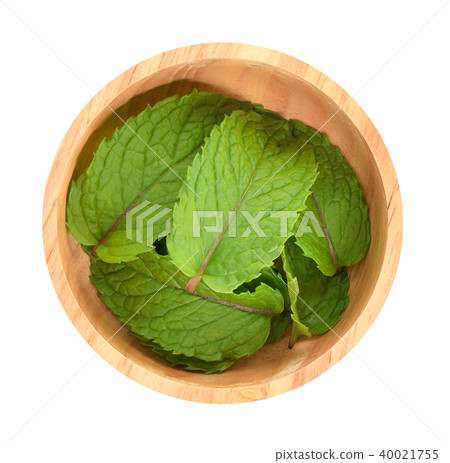 Top view of peppermint isolated on white Top view of peppermint isolated on white 40021755
