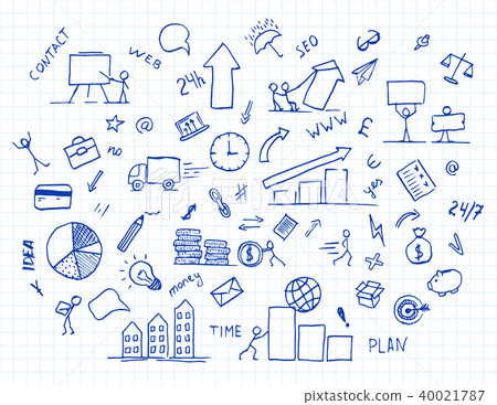 hand drawn business doodle element hand drawn business doodle element 40021787