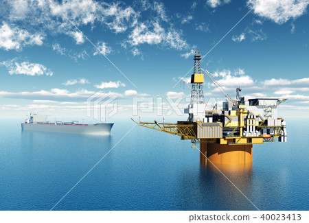 Oil platform and supertanker Oil platform and supertanker 40023413