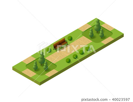 Isometric 3D set park - Stock Illustration [40023597] - PIXTA