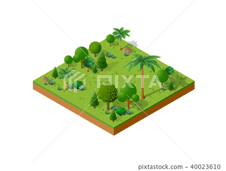 Isometric 3D set park - Stock Illustration [40023610] - PIXTA