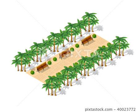 Isometric 3d park with a green - Stock Illustration [40023772] - PIXTA