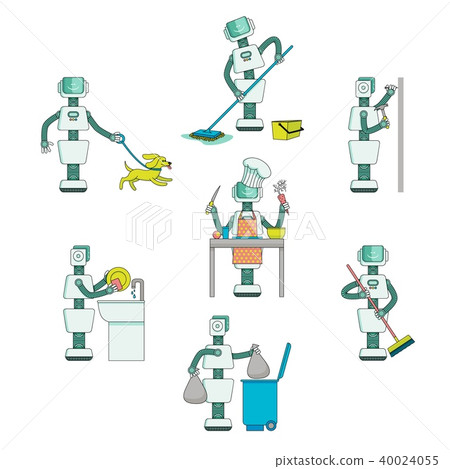 Flat robots do routine chores, help with housework 40024055