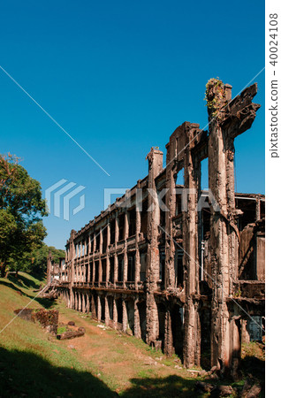 Pacific war Army barracks ruins Corregidor Manila Pacific war Army barracks ruins Corregidor Manila 40024108