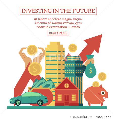 Vector flat investing in the future poster template Vector flat investing in the future poster template 40024368