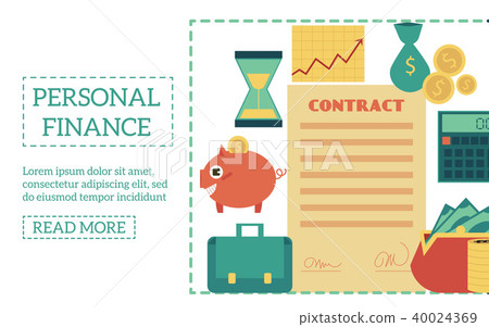 Vector flat personal finance poster template Vector flat personal finance poster template 40024369