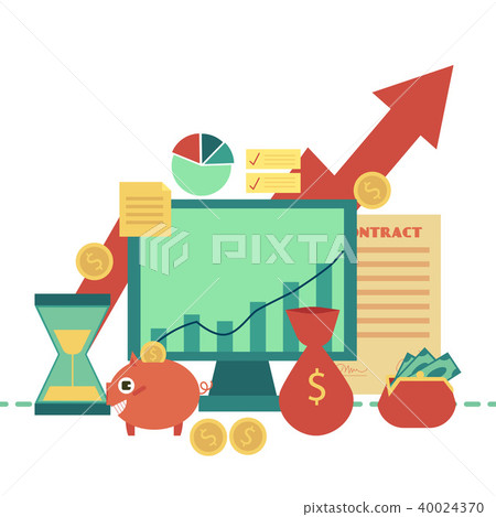 Vector flat business finance banking poster object Vector flat business finance banking poster object 40024370