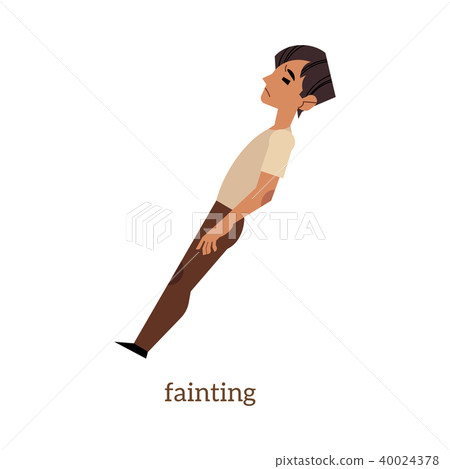 Vector flat man with fainting Vector flat man with fainting 40024378