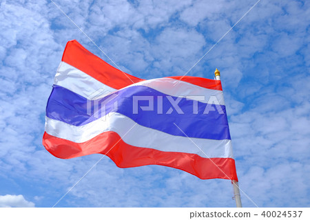 Thailand national flag waving in the wind Thailand national flag waving in the wind 40024537