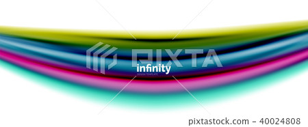 Flowing fluid colors vector, blurred colorful 3d gel shape on white 40024808