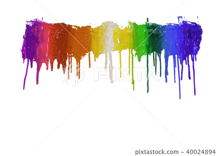 colorful of paint dripping with clipping path 40024894