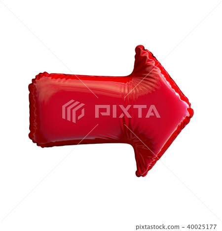 Red symbol arrow made of inflatable balloon... - Stock Illustration ...