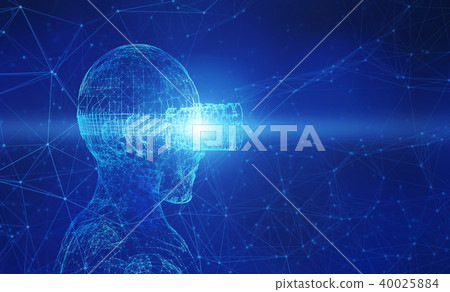 Abstract human wearing virtual reality glasses Abstract human wearing virtual reality glasses 40025884