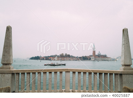 San Giorgio Maggiore island with fog San Giorgio Maggiore island with fog 40025887