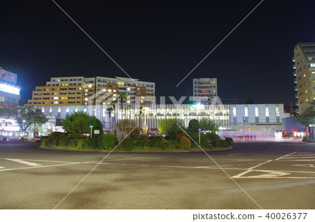 National station south exit rotary at night 40026377