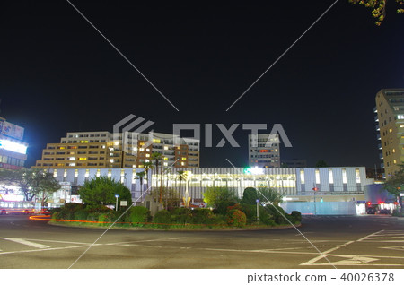 National station south exit rotary at night National station south exit rotary at night 40026378