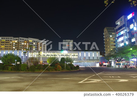 National station south exit rotary at night 40026379