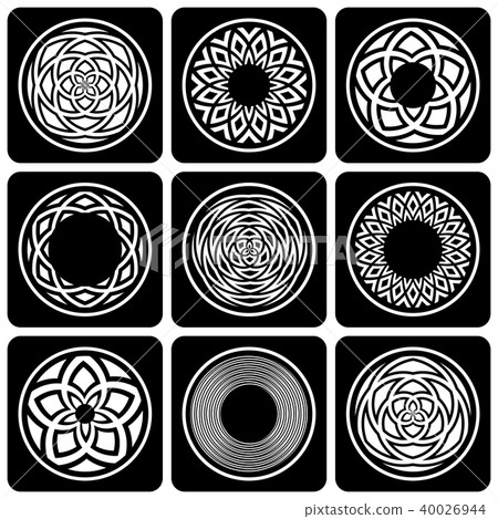 Design elements set. Abstract circle patterns. 40026944